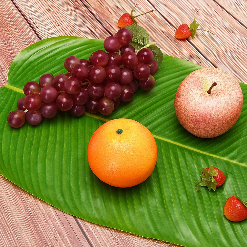 Künstliche Bananenblätter Tischdekoration Wasserdichte Palmblätter Künstliche Lotusblätter Hawaiianische Party Heim Tischläufer Tischset – Detail 10