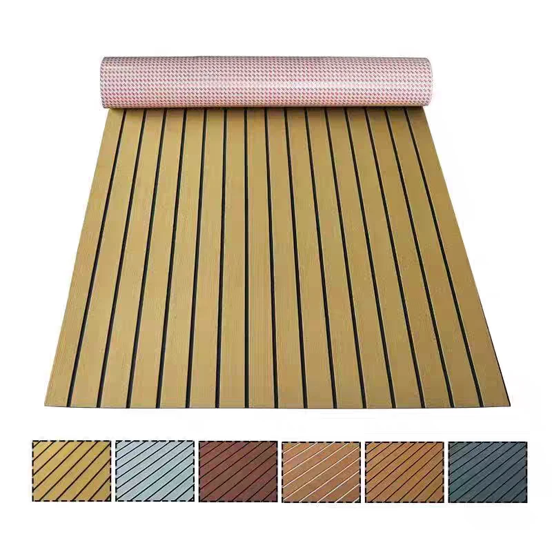 EVA Form Boat Yacht Decking Sheet Faux Teak Marine Flooring RV Mat Sheet Self Adhesive Carpet Anti-Skid Mat Dropshipping