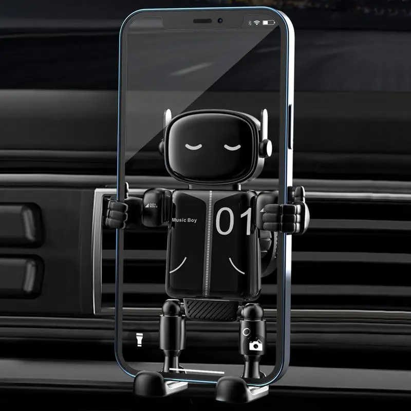 Robot Cell Phone Car Holder Auto Air Vent Clip Holder Phone Stand Cradle Vehicle Phone Mount Air Vent Cell Phone Holder Car