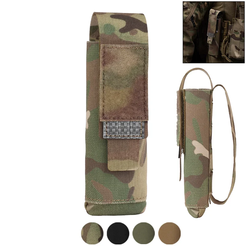 

MOLLE Flashlight Pouch Secure Closure Flap Outdoor Tool Organizer Durable Back Webbing for Hiking Airsoft Gear