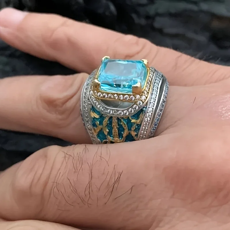 A high-end nine-eye pearl fortune-changing trendy ins woven retro and unique men's ring