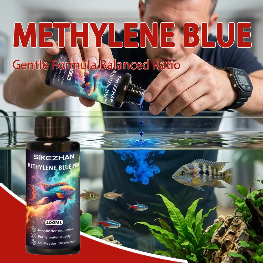 100ml Methylenblau Pro Aquarium-Wasserreiniger zur Verbesserung der Wasserqualität für Fischbecken Sterilisation Desinfektion Pflegelösung