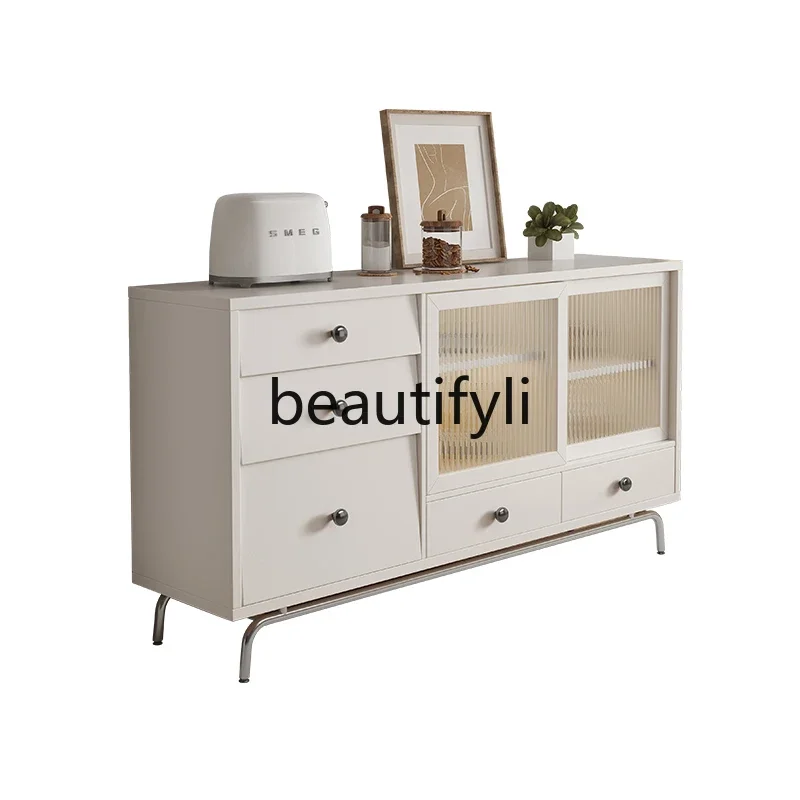 

Dining side cabinet Modern simple living room Small apartment dining room Kitchen storage cabinet White storage cabinet