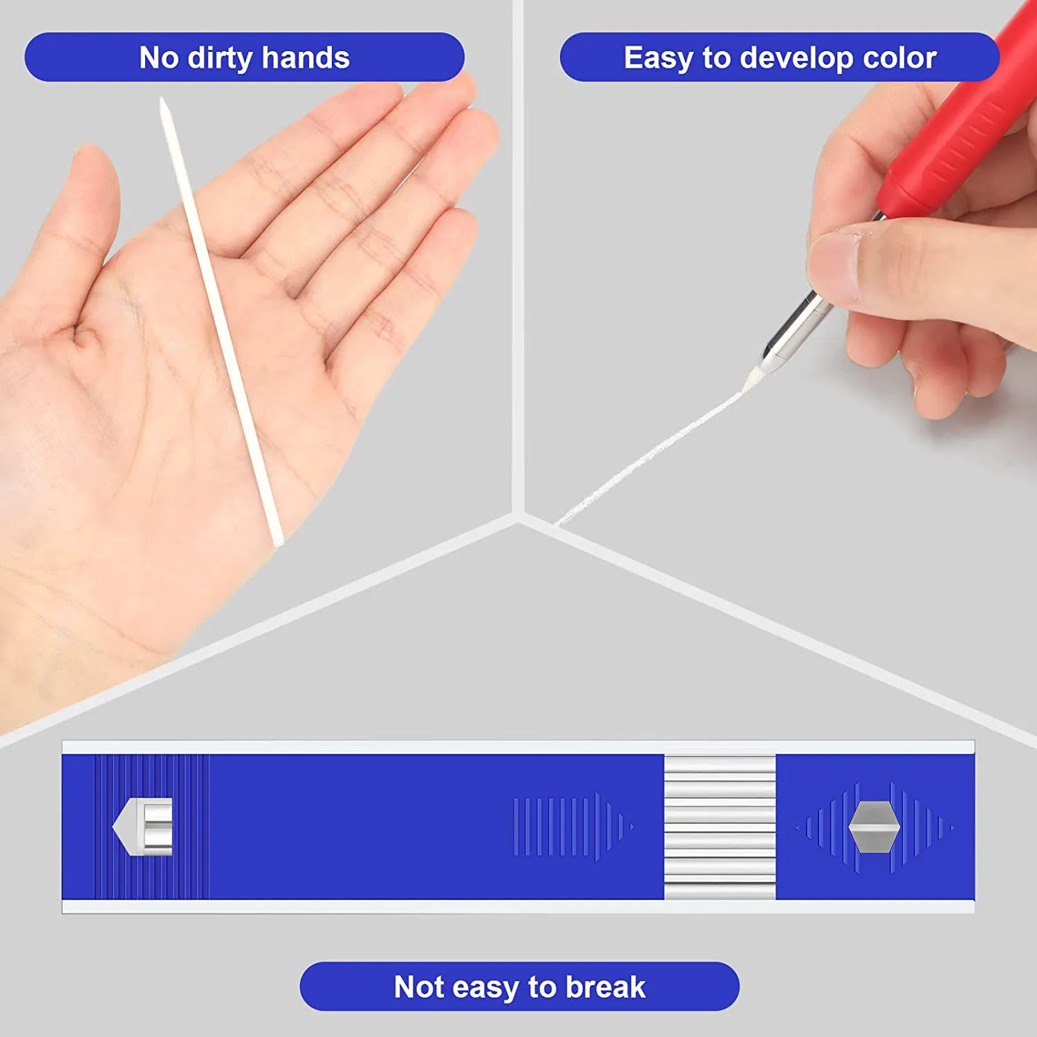 24 Pieces Carpenter Pencil Lead Refills 2.8 mm White, Solid Mechanical Pencils Refill Replacement