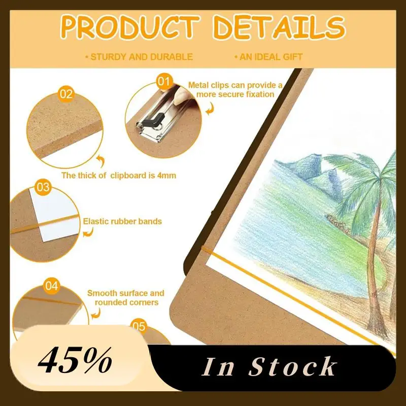 

A78K New A3 Drawing Board, 46X36cm Portable Art Clipboard With Sturdy Clip And Rubber Bands For Classroom, Drafting, Studio
