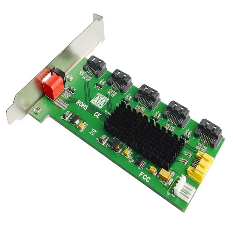 1:5 (5x1) Internal SATA II Port Multiplier (PM), Bracket Mounting, Easy Dip Switch RAID Configuration IO-JMB393-5IR Smart Raid