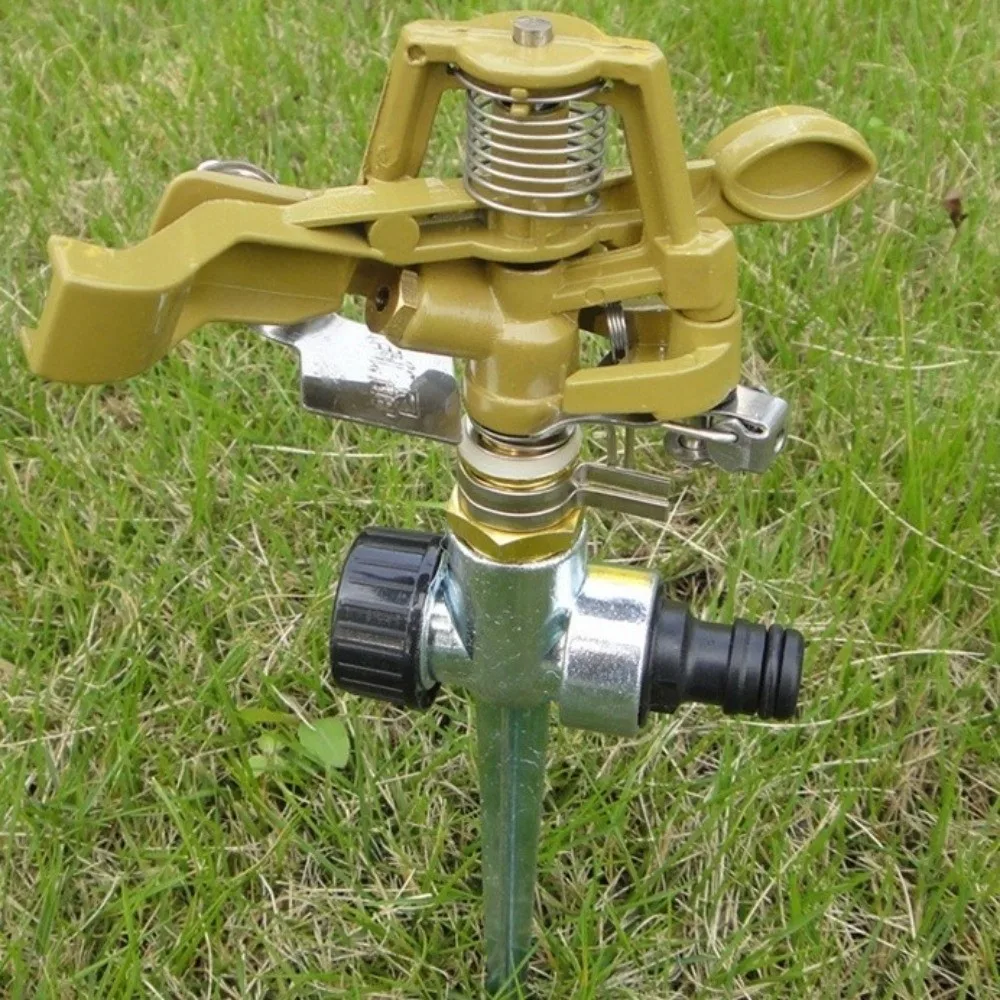 

360° Rotation Impact Sprinkler Head Zinc Alloy High Flow Rate Rotating Sprinkler Large Area Coverage Heavy Duty