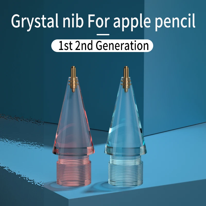 Pencil Tips For Apple Pencil 1/2 Gen Replacement Crystal Transparent Clear Nibs For iPad Pencil 1/2 Anti-wear Stylus Tips