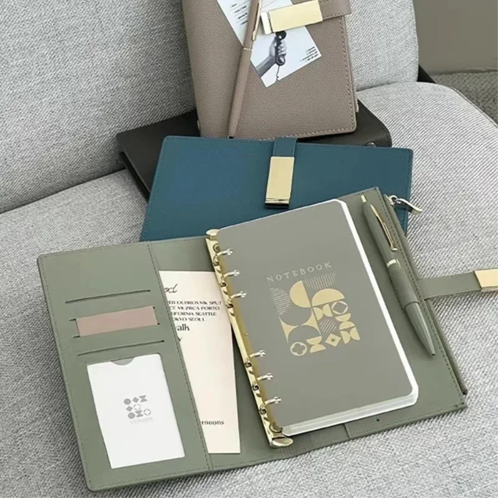 A6 Pu Leather Business Office Notebook a fogli mobili Raccoglitore per diario Diario Planner Organizzatore Blocco note Cancelleria scolastica