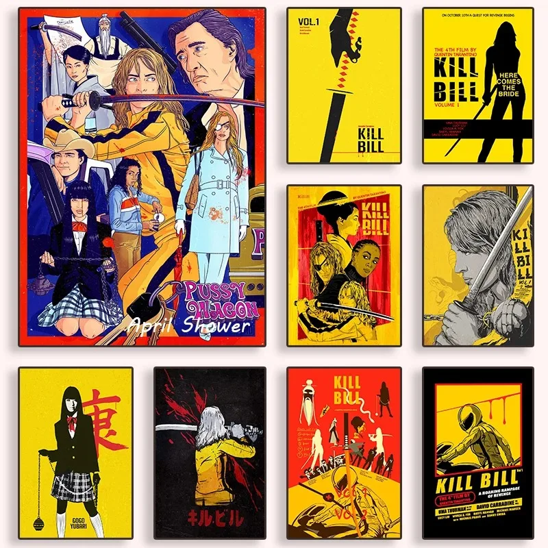 Classic Movie Kill Bill Quentin Tarantino Vintage Posters Canvas Painting Prints Wall Art Picture for Bar Living Room Home Decor