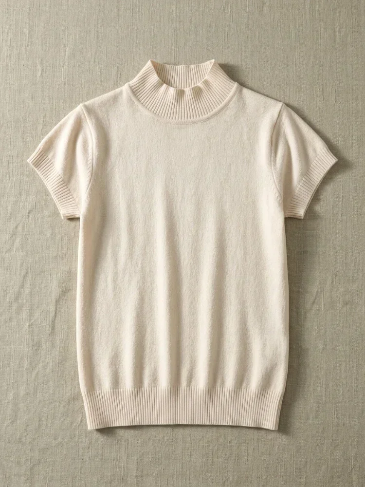 Modischer Einfarbiger Pullover Koreanischer Rollkragen Damen T-Shirt Lässige Vielseitige Oberteile 2026 Sommer Herbst Elegante T-Shirts – Detail 4