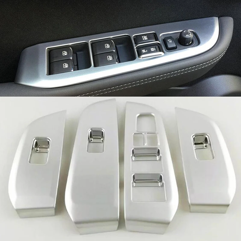 

Chrome Matt Interior door armrest Decoration Door Window Lift Panel Decorate Cover trim 4pcs For Subaru Outback 2015 2016