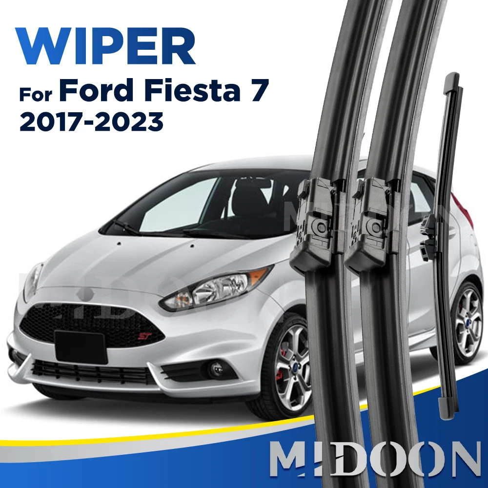 MIDOON Wiper For Ford Fiesta 7 2017-2023 2018 2019 2020 2021 2022 Wiper Front & Rear Wiper Blades Windscreen 28