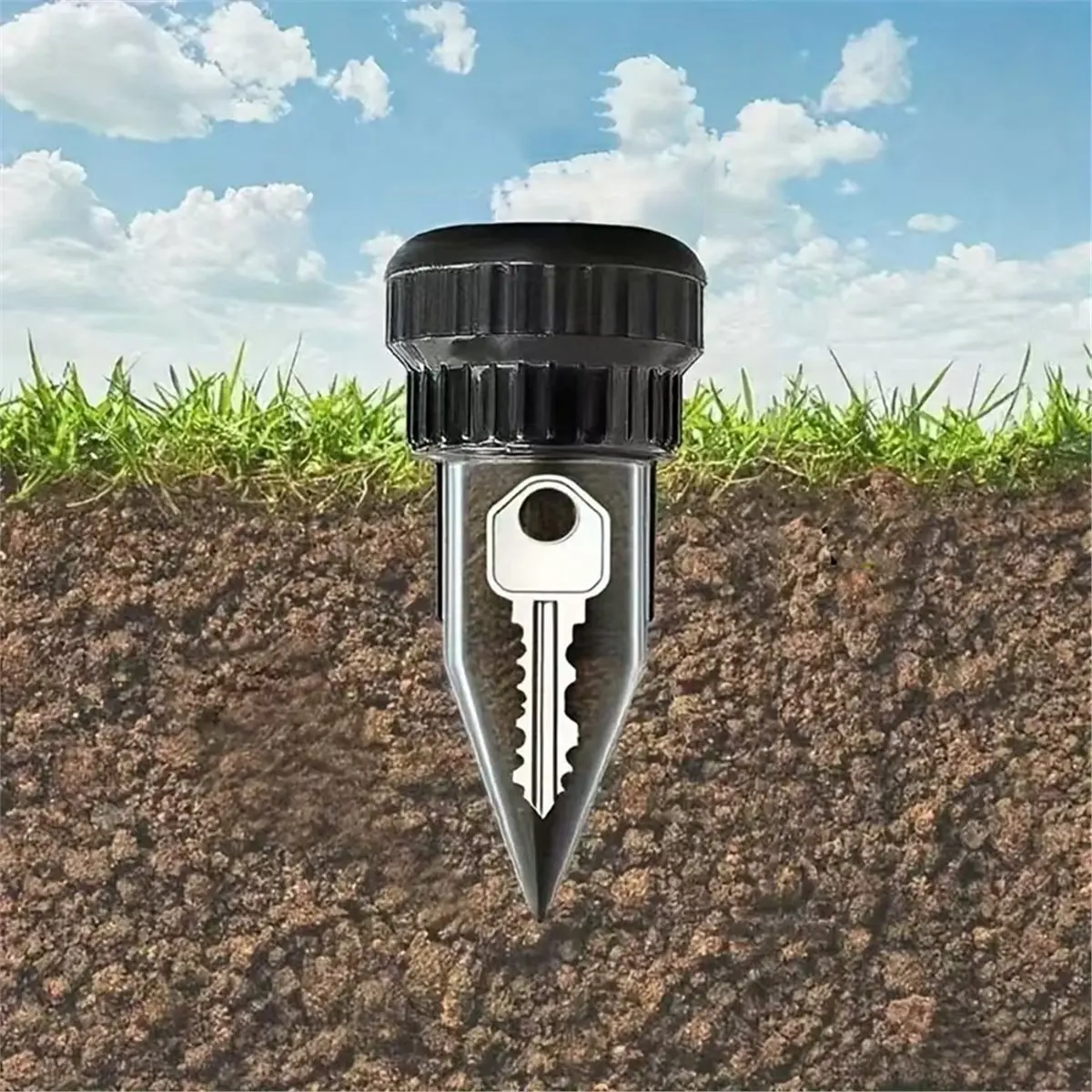 2pcs Simulation Sprinkler Key Box Garden Key Hider Key Cash Hidden Box Waterproof,Protection From Garden Yard Soil&Rain