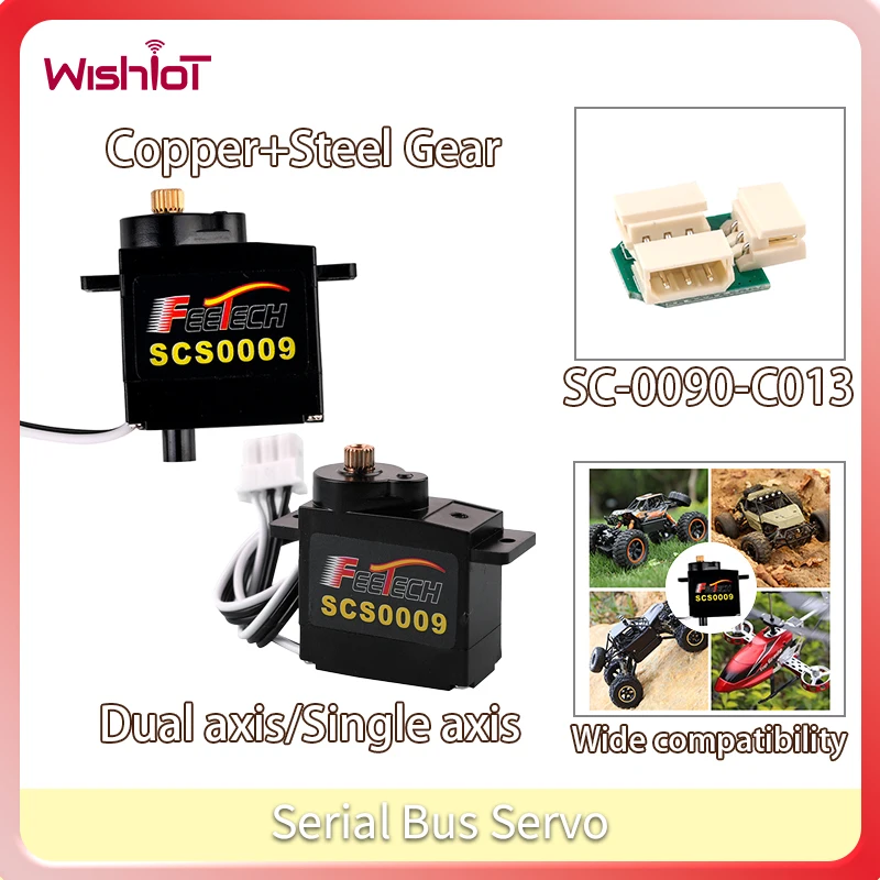 2.3kg Dual-axis/Single Axis Serial Bus Servo Metal Gear Motor 300 Degree Continuous Rotation RC Servos Micro for Robot Maker