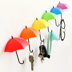 Fashion 3PCS Umbrella Shaped Creative Key Hanger Rack Home Decorative Holder Wall Hook Kitchen Organizer Bathroom Accessories