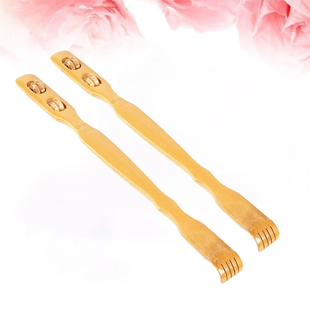 2 pçs massageador de bambu volta scratcher adultos ferramenta corpo backscratcher para o velho