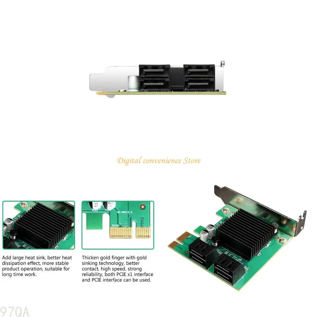 

97qa 4 Port III PCI-E Controller Card 4-порт PCIe To SATA3.0 Адаптер