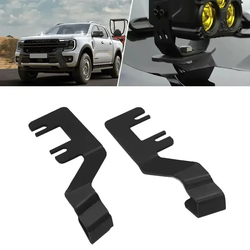 EURS for Ford Ranger 2023-2024-2025 Driving Light Holder Engine Hood Spotlight Mount Bracket Hood Ditch Light Brackets