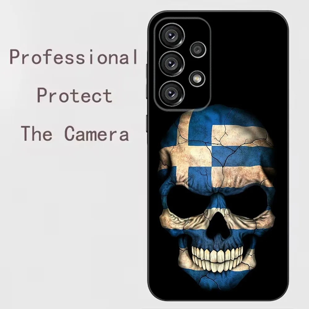 Capa de telefone com bandeira grega da grécia para Samsung Galaxy A13, A21s, A22, A31, A32, A52, A53, A71, A80, A91 Soft Black Shell