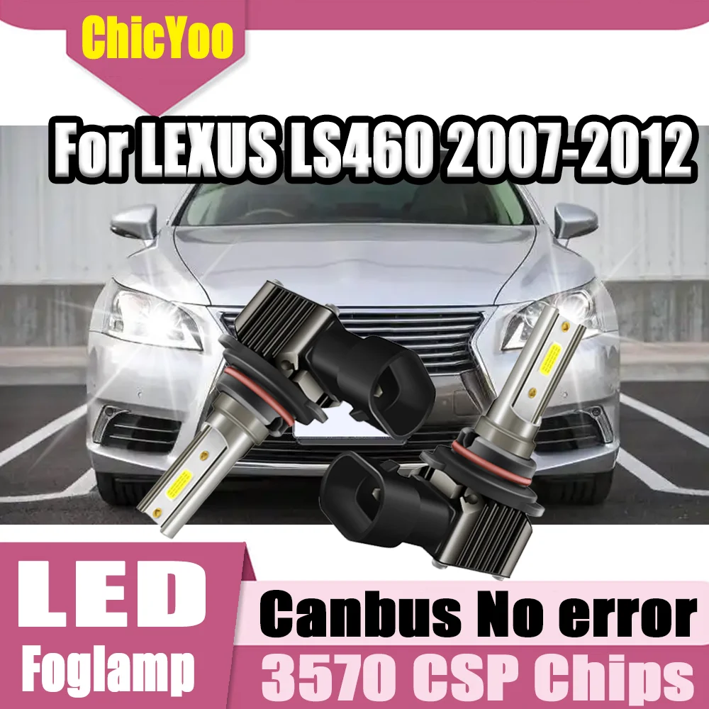 

2PCS LED Fog Lights Canbus No error 9006 Fog Lamps 20000LM 90W 6000K White Super Bright CSP Chips 12V For LEXUS LS460 2007-2012