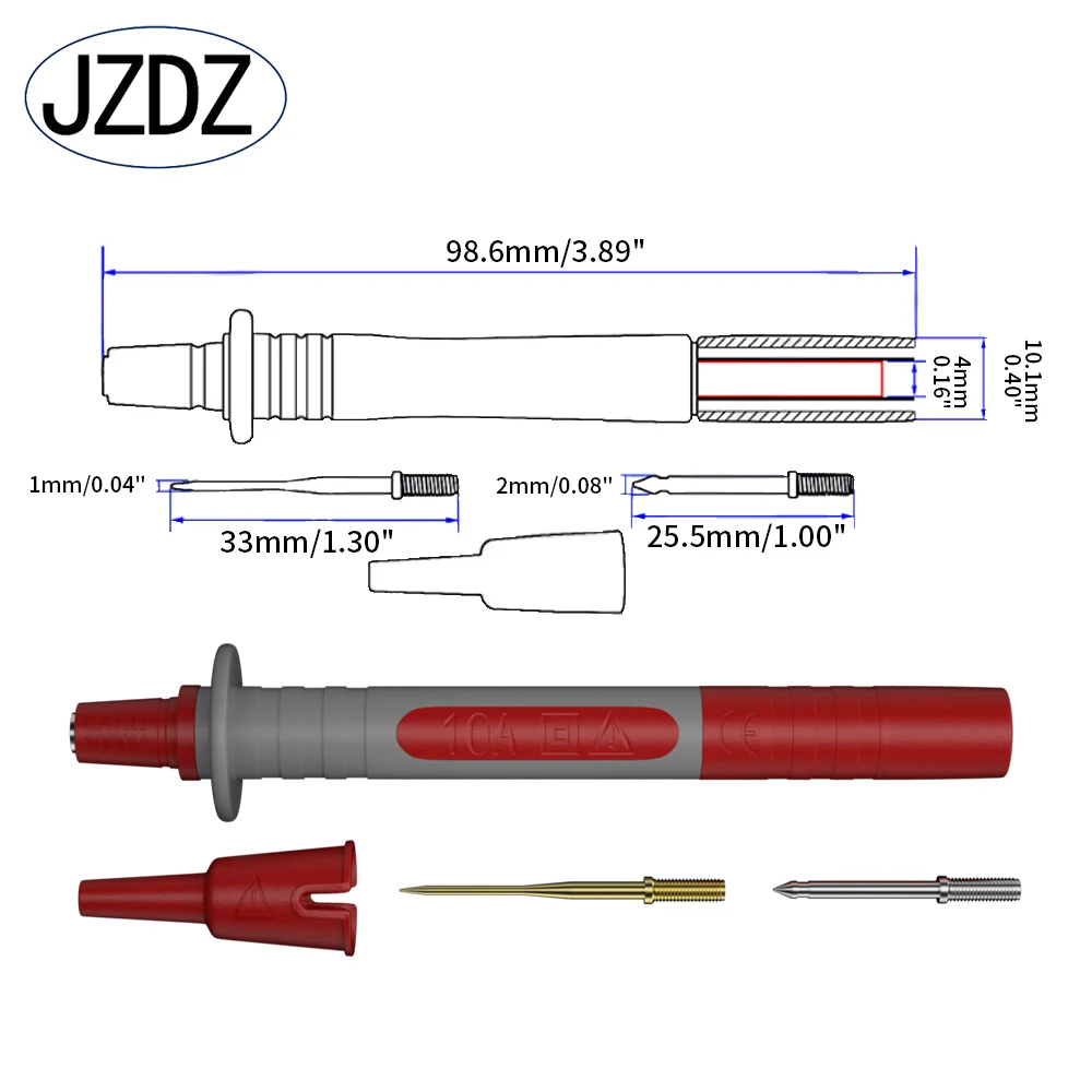 JZDZ Multimeter Test Leads Kit Digital Electrical Test Probes Set with Alligator Clips Wire-Piercing Back Probe Pin