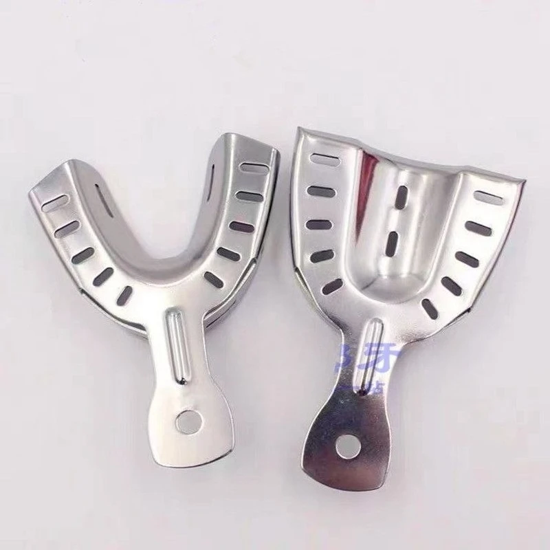 6pcs/set Lab Stainless Steel Lab Tray Metal Impression Tray All-in-one Molded Lab Tray Tool s