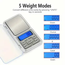 1 PC Electronic Jewelry Scale Stainless Steel Mini Pocket Scale Mobile Phone Scale, Electronic Carat Scale 500g/0.01g