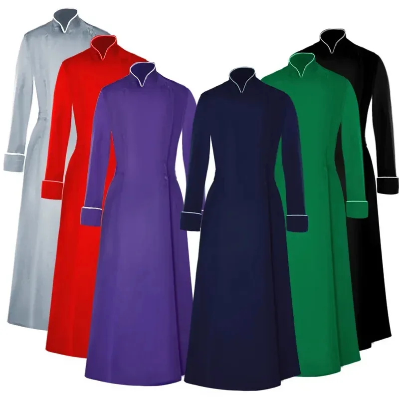 

Medieval Retro Steampunk Middle Age Cosplay Costume Jacket Vintage Stage Wear Stand Collar Layered Coat Priest Hal4;v'5,f;6.j;8'