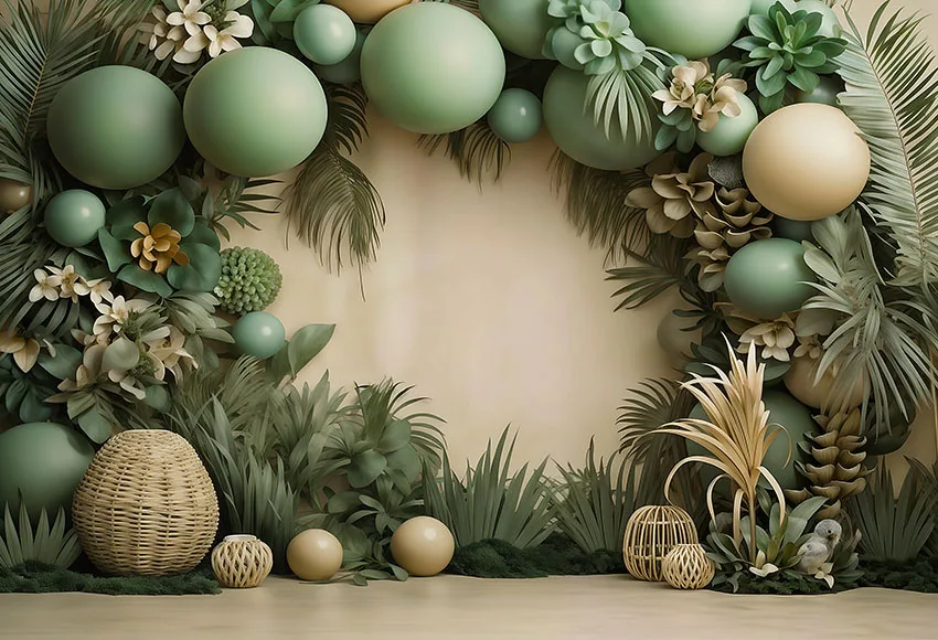 Mehofond Spring Safari Photography Background Easter Day Party Newborn Birthday Animal Jungle Green Grass Decor Photo Backdrops