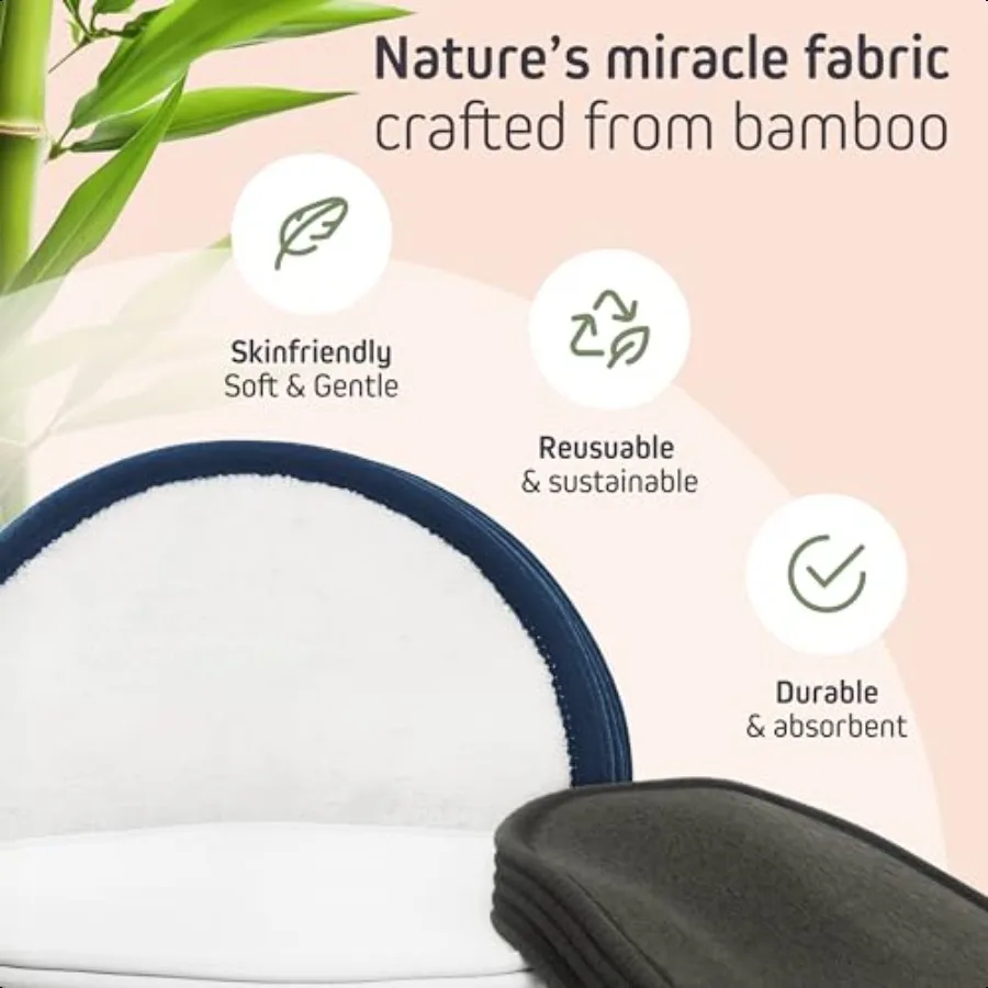 แผ่นเช็ดเครื่องสำอางแบบใช้ซ้ำได้ 20 ชิ้น แผ่นฝ้ายแบบใช้ซ้ำได้พร้อมถุงซักผ้า กล่องเก็บโลหะ เป็นมิตรกับสิ่งแวดล้อม ไม่เป็นขยะ ทำจากไม้ไผ่