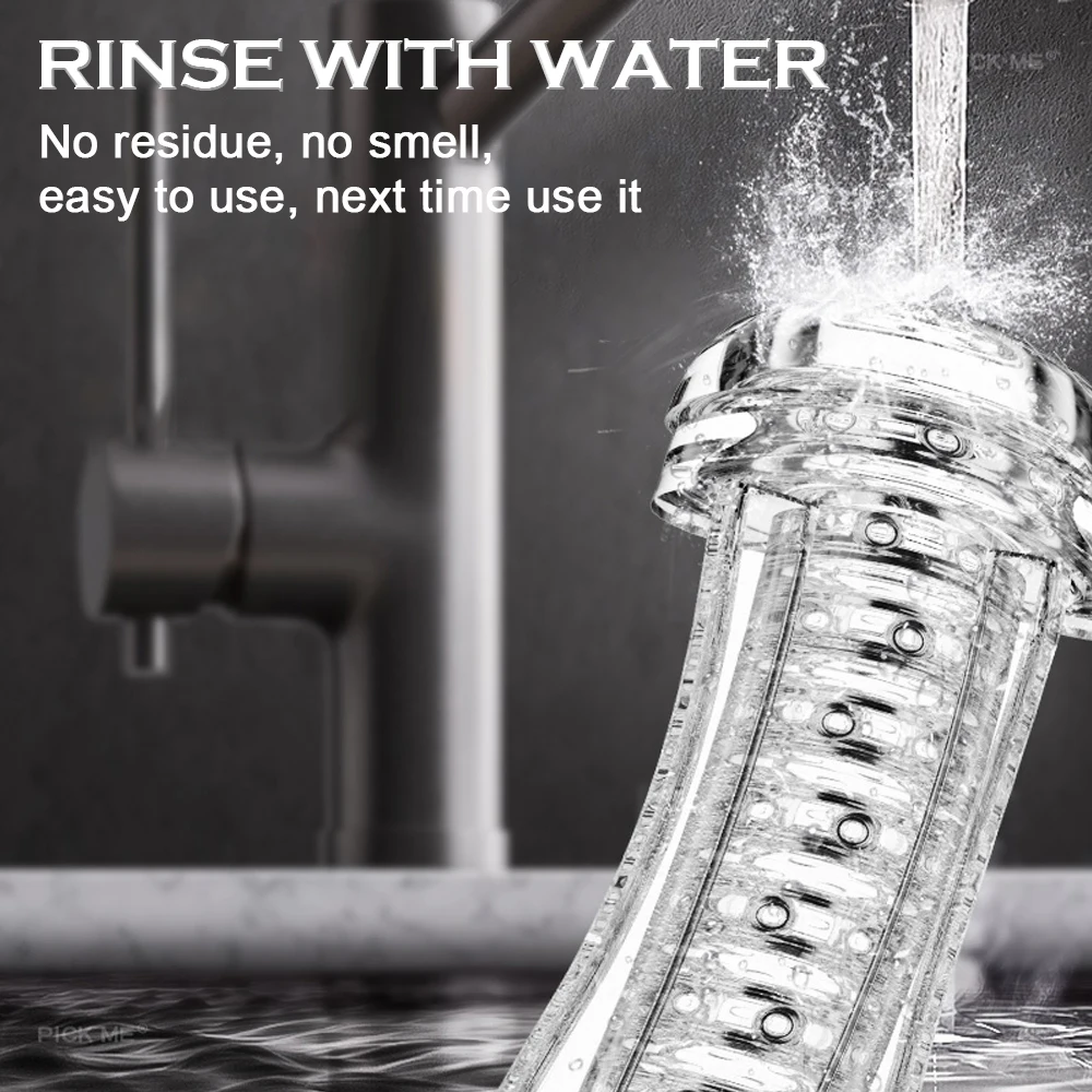 كوب جيب فراغي شفاف للرجال ، جهاز استمناء الذكور ، ألعاب جنسية بمهبل ناعم ، تمارين التحمل للبالغين ، منتجات جنسية ، مهبل #6