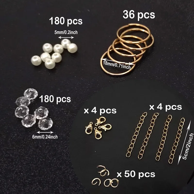 1 Set DIY Pearl Crystal Loose Beads Accessories Handmade Beaded Choker Necklace Jewelry Marking Kits Findings Components