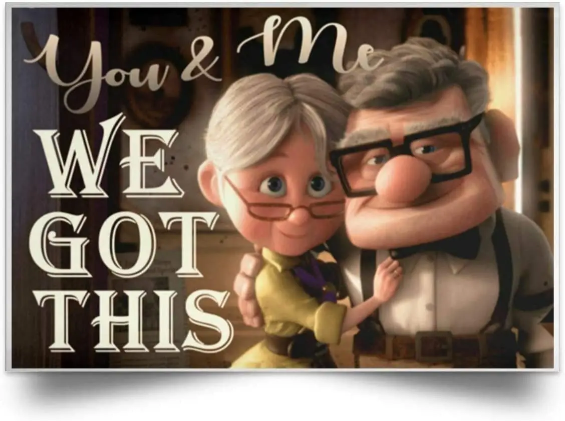 Tin Sign Vintage Wall Poster Retro Metal Carl and Ellie You & Me We Got This Satin Landscape Poster Wall Poster Plaque  sign