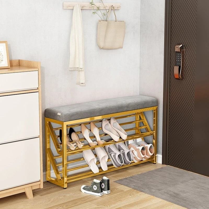 الفاخرة متعددة الطبقات رف الأحذية الأحذية تغيير البراز المنزل المدخل مقعد الترفيه خزانة أحذية مرحاض ارتداء الأحذية البراز #3