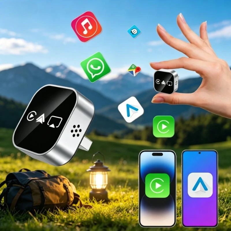 2026 NEW Newly Upgraded 4 in 1 Wireless CarPlay Adapter Bluetooth Screen Mirroring Plug and Play Smart Dongle for Car Auto Connect