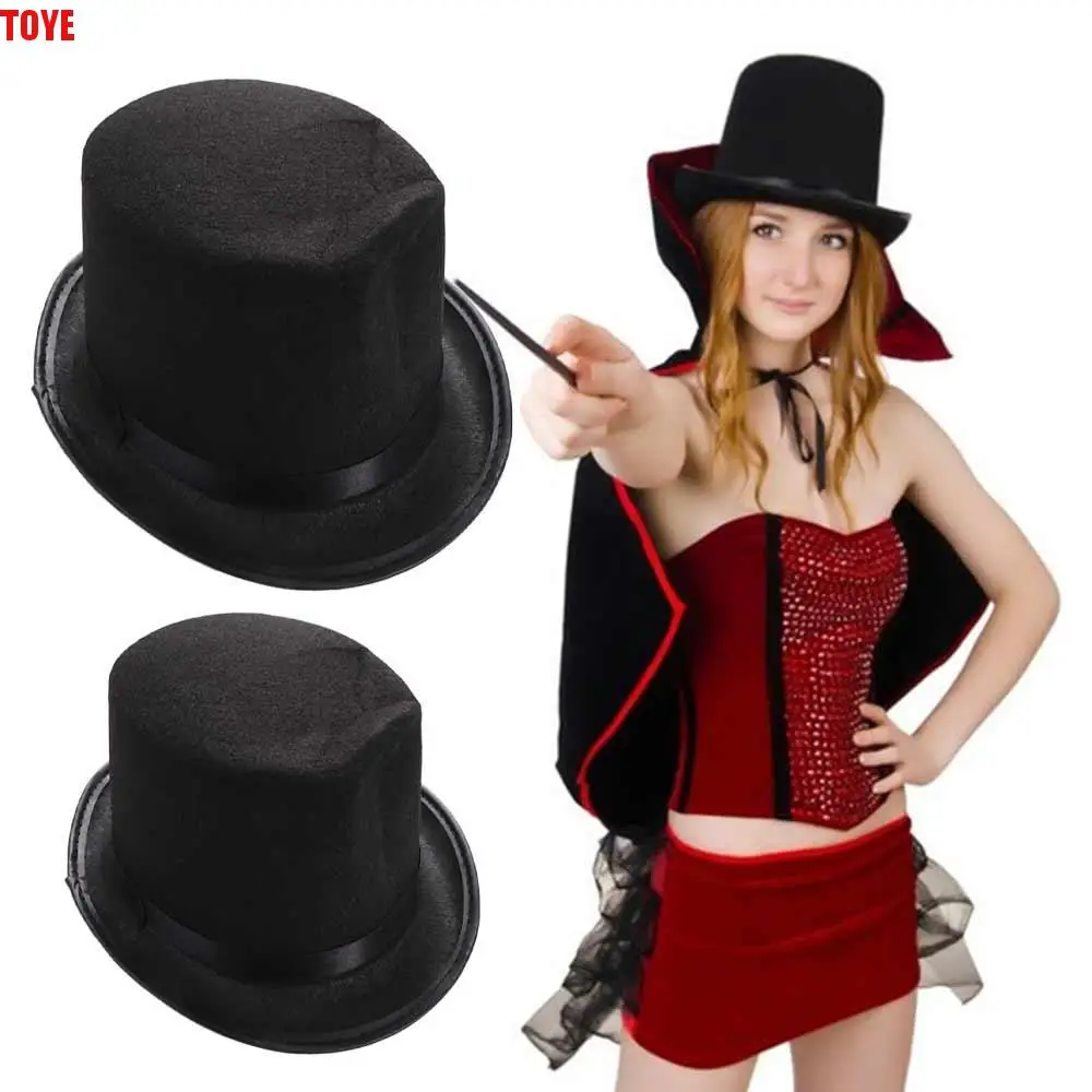 1 szt. Zaopatrzenie firm Cosplay rekwizyty na Halloween kapelusz fedora wykonany kapelusz retro top czapka magik cylinder melonik cylinder