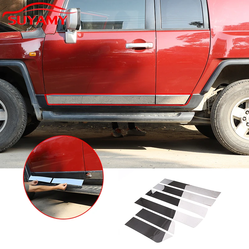 Stainless Steel Car Body Anti-Collision Sequin Stickers Protection Trim Cover For Toyota FJ Cruiser 2007-21 Exterior Accessories