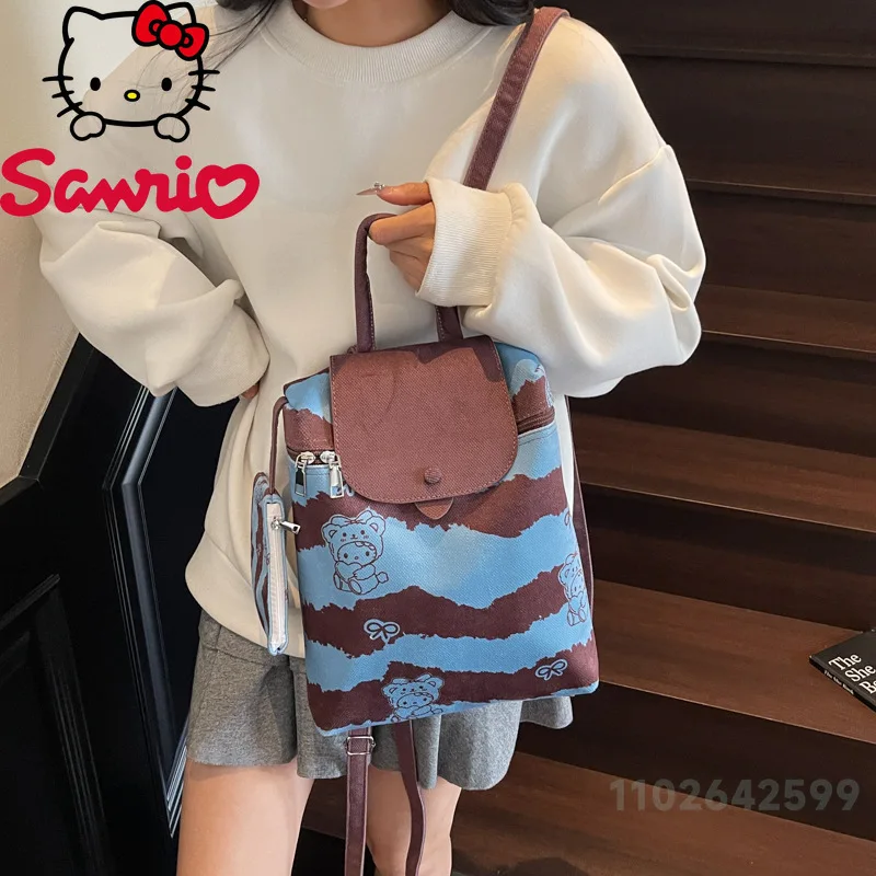 Hello Kitty 2025 New Women's Backpack Fashion High Quality Women's Backpack Cartoon Versatile Large Capacity Student Backpack