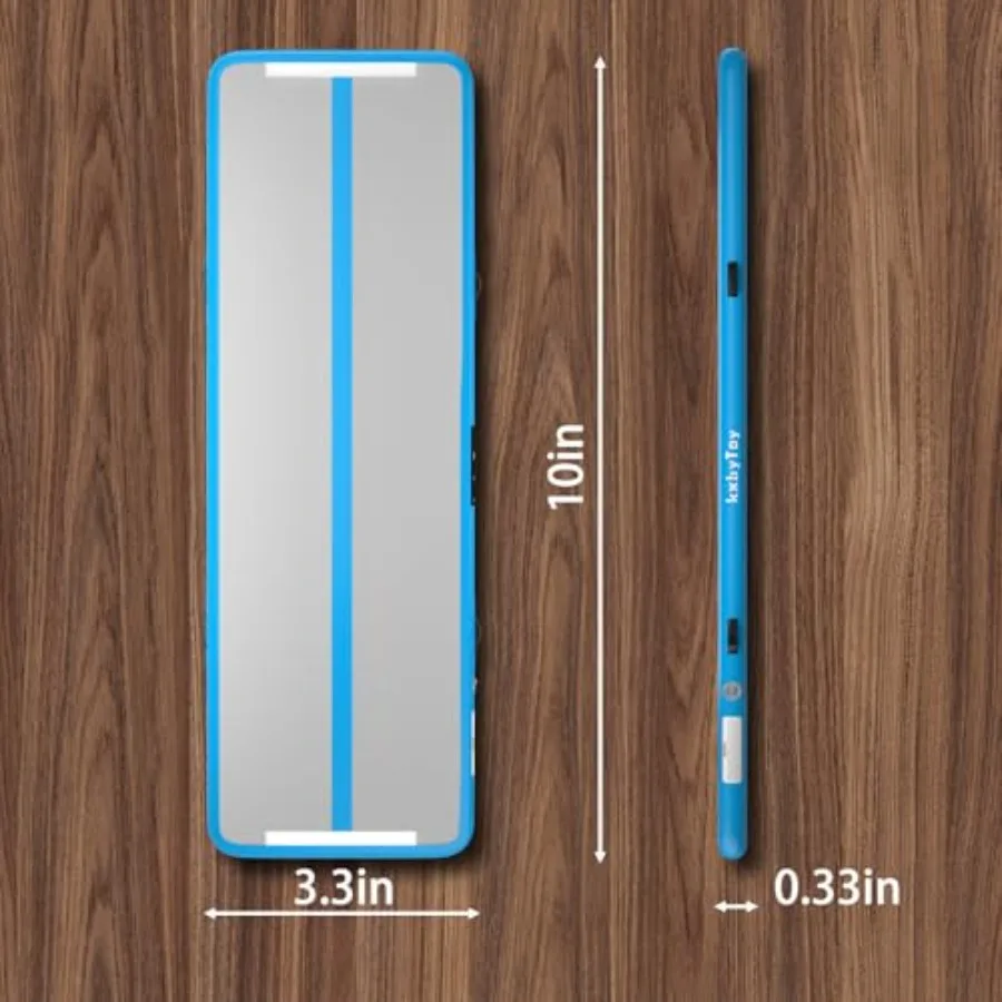 Home training inflatable gymnastics mat PVC material blue 4-inch thickness for safety and bounce support