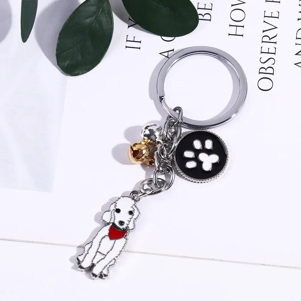 White Bag Jewelry Animal Bell Husky Golden Retriever Enamel Dog Keychain Dog Pendant Pet Keychain Pet Keyring