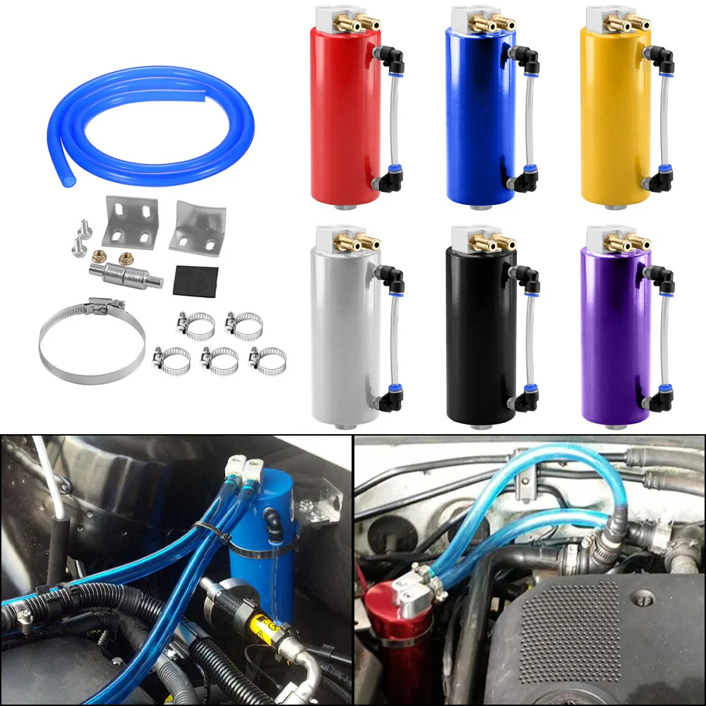 Racing Oil Catch Tank/CAN Round Can Reservoir Turbo Oil Catch Can Tank Universal Aluminum Auto Parts