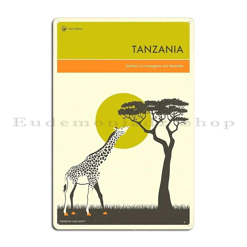 Visit Tanzania Metal Sign Pub Design Wall Plaque Garage Create Tin Sign Poster