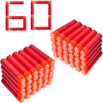 60 Stuks Darts Bullets Refill Pack Compatibel met Nerf N-Strike Mega Blaster Mastodon Twinshock Speelgoedgeweren