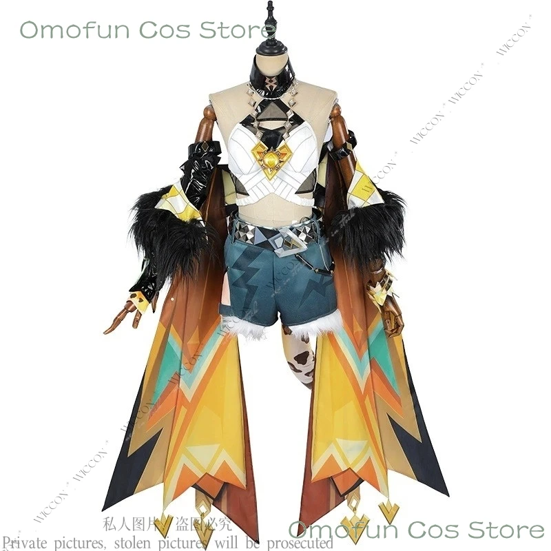 Xilonen-Genshin Impact Cosplay Costume pour femme, jeu d'anime, perruque, fête d'Halloween, tenue de jeu en plis, uniforme sexy, chat léopard Natlan