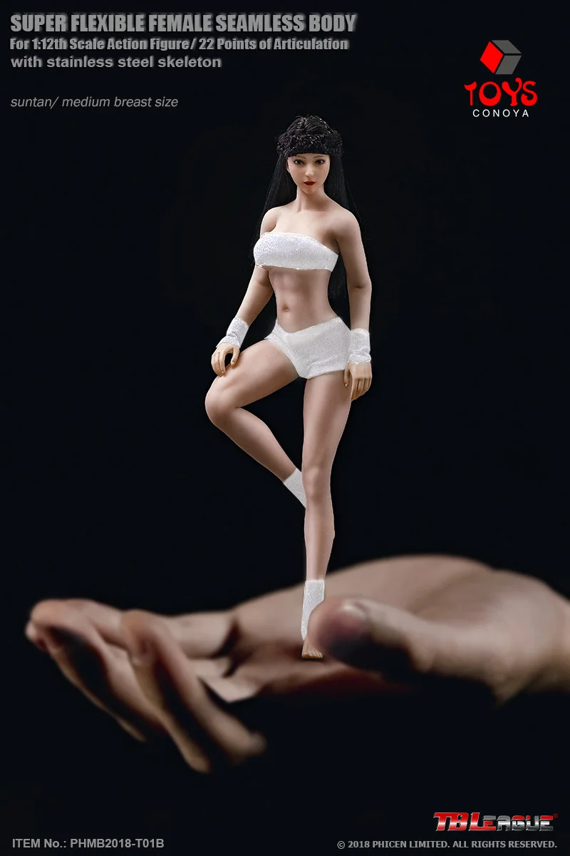 Tbleager PHMB2018-T01A T01B 1/12 مقياس 6 بوصة أنثى سلس الجسم مع رئيس شاحب Suntan متوسطة الثدي فتاة عمل الشكل الجسم