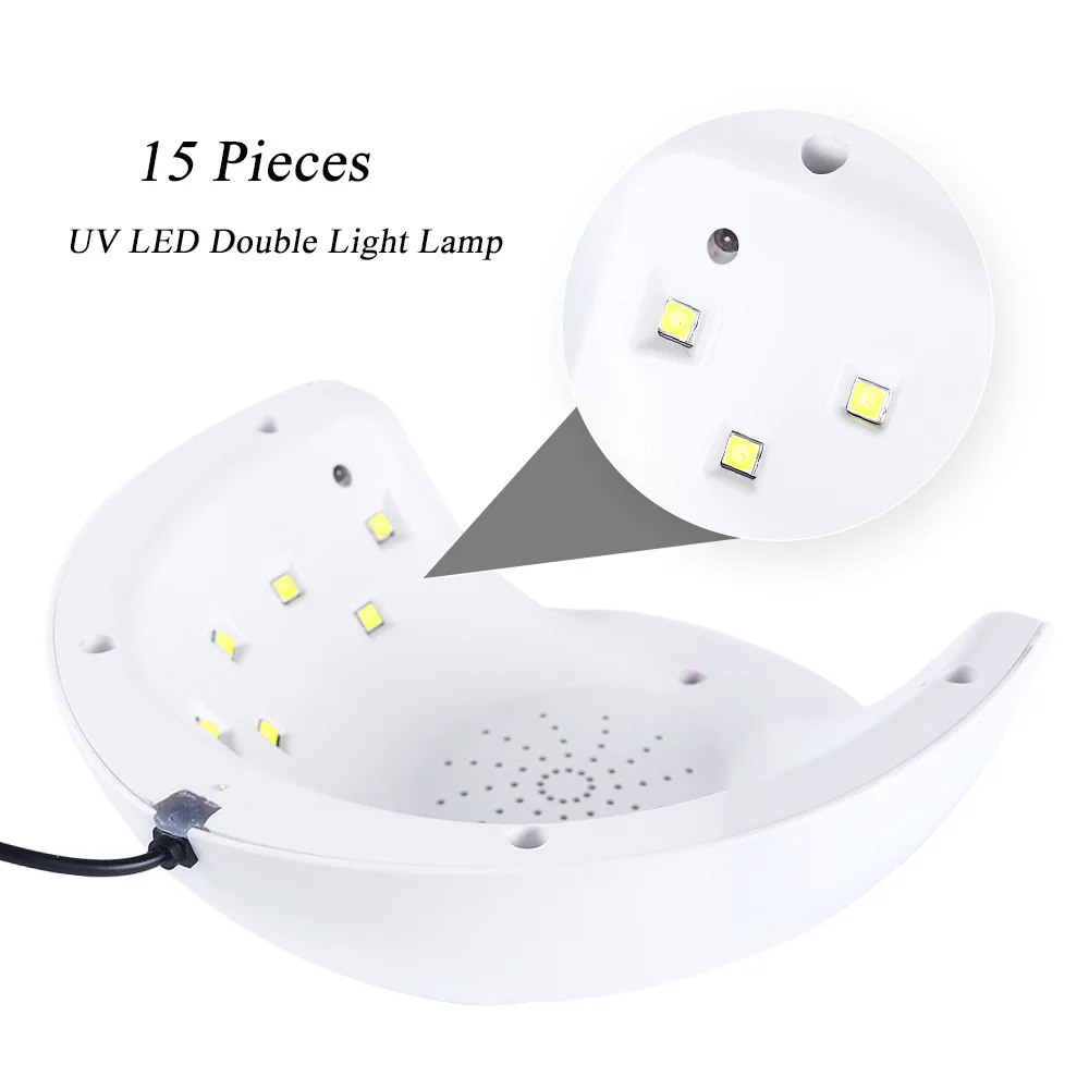 Lampada UV da 30 W Lampada per unghie a LED per unghie Asciugatrice per unghie 15 perline per olio per unghie Induzione a infrarossi 30/60/90s