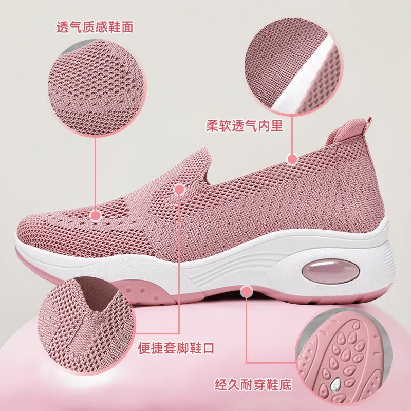 2023 New Spring Autumn Women Casual Shoes Breathable Soft Sole Female Walking Shoes Mesh Platform Ladies Outdoor Sneakers