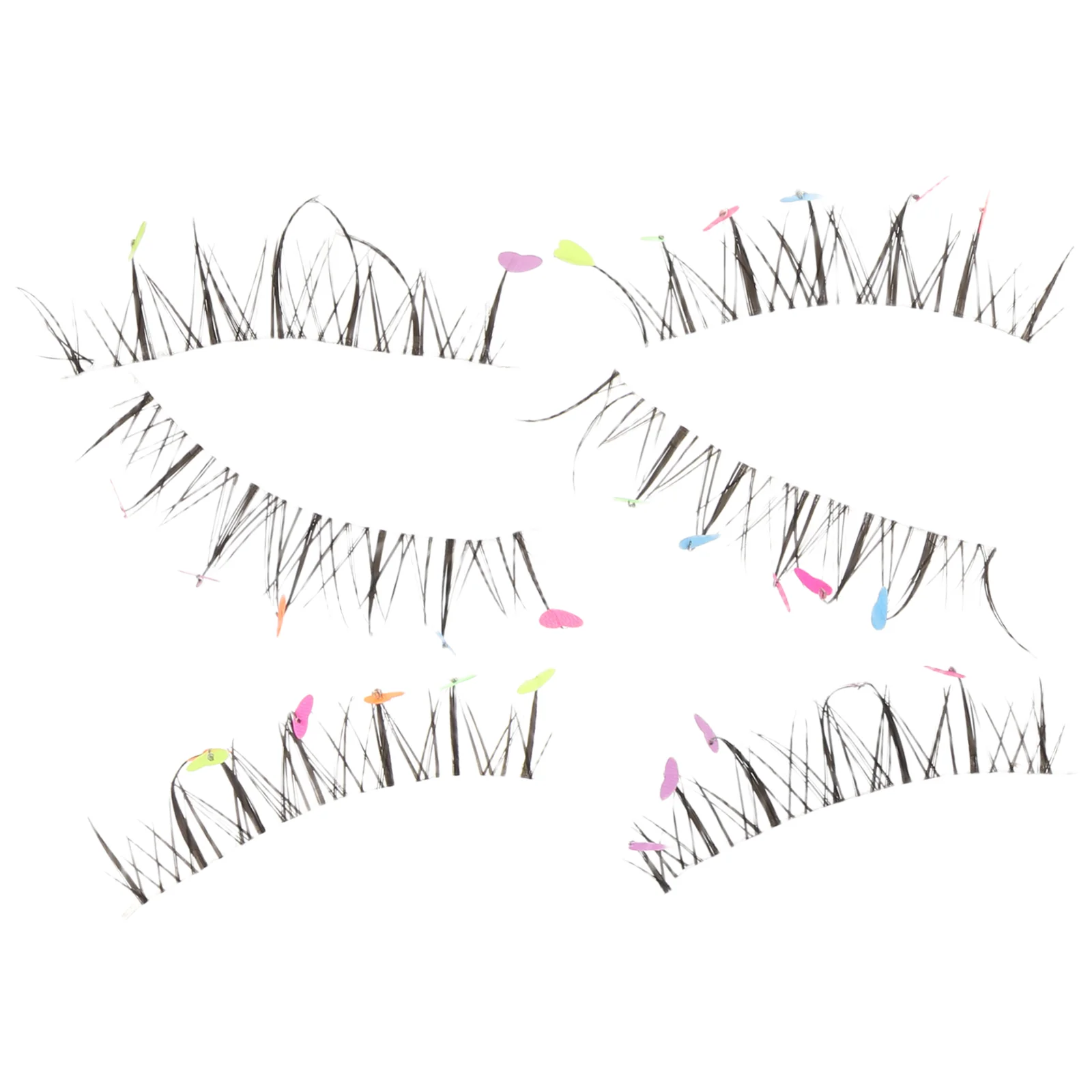 Bunte Liebe falsche Wimpern Verlängerung Fee Kostüm Halloween Cosplay gefälschte Glitzer