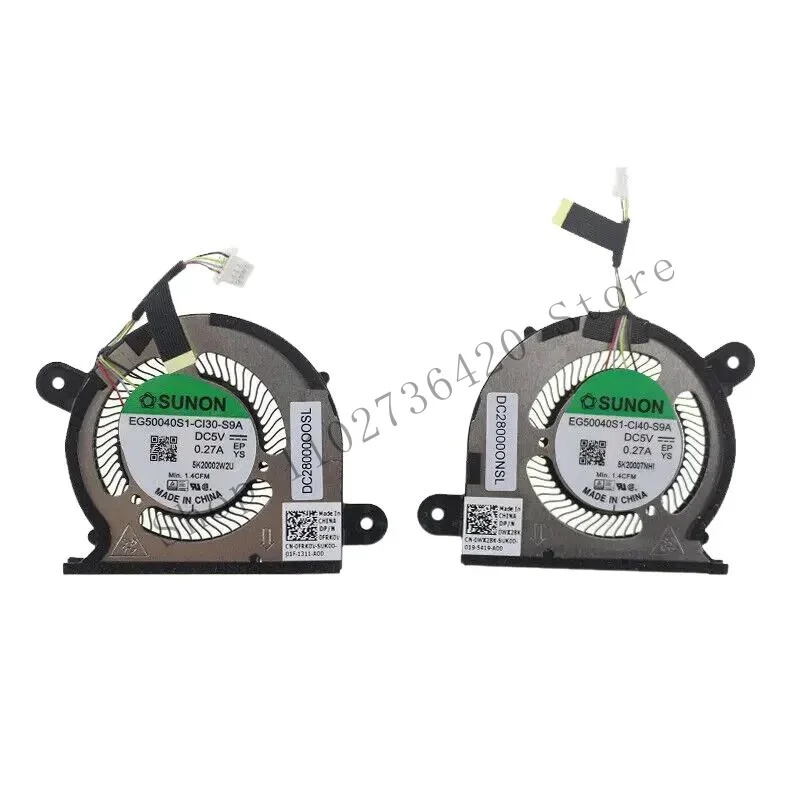 Вентилятор WYORESY CPU/GPU для DELL XPS 9300 0FRK0V 0WX28K EG50040S1-CI30-S9A CI40-S9A T